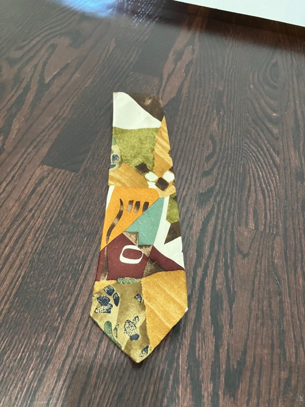 VTG Anne Surkamp Kramer Men's 100% Silk Necktie, Brown Multi, One Size